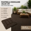 MA MAISON SET DI PIASTRELLE PER PAVIMENTO DA ESTERNO MODELLO EASY MOKA 30,4X30,4X2 H CM - 0,81 M2 9 PEZZI 