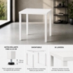 TAVOLO ANNA AUTOLIVELLANTE  E SMONTABILE 70X70 CM COLORE  BIANCO