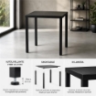 TAVOLO ANNA AUTOLIVELLANTE  E SMONTABILE 70X70 CM COLORE  NERO