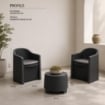 SALOTTINO LUNA ANTRACITE CON 2 POLTRONE E TAVOLINO CON CUSCINI