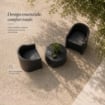 SALOTTINO LUNA ANTRACITE CON 2 POLTRONE E TAVOLINO CON CUSCINI