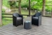 SALOTTINO LUNA ANTRACITE CON 2 POLTRONE E TAVOLINO CON CUSCINI