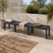 PANCHINA/TAVOLO DOPPIAFUNZIONE TIMOR IN POLIPROPILENE DA ESTERNO ANTRACITE 60 X 38 X 45 CM 