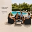 MAURY'S SET DA GIARDINO ANGELA CON EFFETTO RATTAN CON CUSCINI IN COLORE ANTRACITE
