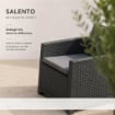 MAURY'S SET DA GIARDINO ANGELA CON EFFETTO RATTAN CON CUSCINI IN COLORE ANTRACITE