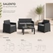 MAURY'S SET DA GIARDINO ANGELA CON EFFETTO RATTAN CON CUSCINI IN COLORE ANTRACITE