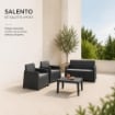 MAURY'S SET DA GIARDINO ANGELA CON EFFETTO RATTAN CON CUSCINI IN COLORE ANTRACITE
