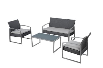 SALOTTO ALICANTE BLACK WASHED CUSCINI COLORE BIANCO  