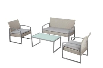 SALOTTO ALICANTE  WHITE WASHED CUSCINI COLORE GRIGIO CHIARO 
