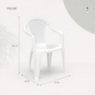 SET 6 SEDIE DA GIARDINO KORA IN POLIPROPILENE COLORE BIANCO 55 X 54 X 82 CM