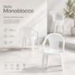 SET 6 SEDIE DA GIARDINO KORA IN POLIPROPILENE COLORE BIANCO 55 X 54 X 82 CM
