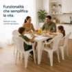 SET 6 SEDIE DA GIARDINO KORA IN POLIPROPILENE COLORE BIANCO 55 X 54 X 82 CM