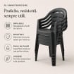 SET 4 SEDIE DA GIARDINO MOYO IN POLIPROPILENE COLORE ANTRACITE 54 X 56 X 81 CM