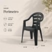 SET 4 SEDIE DA GIARDINO MOYO IN POLIPROPILENE COLORE ANTRACITE 54 X 56 X 81 CM