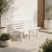 MAURY'S PANCHINA ORCHIDEA IN RESINA DA ESTERNO BIANCA 145 X 49 X 74 CM