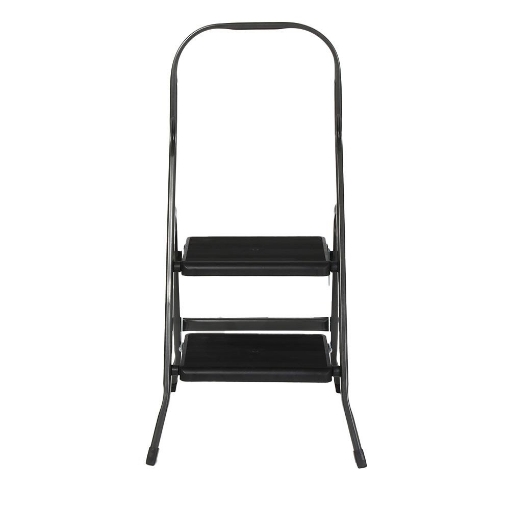 SGABELLO MARA CON 2 GRADINI IN FERRO NERO - PESO MAX 150KG