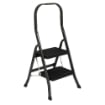 SGABELLO MARA CON 2 GRADINI IN FERRO NERO - PESO MAX 150KG