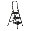 SGABELLO MARA CON 3 GRADINI IN FERRO NERO - PESO MAX 150KG