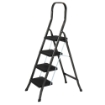 SGABELLO MARA CON 4 GRADINI IN FERRO NERO - PESO MAX 150KG