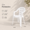 SET 6 SEDIE DA GIARDINO MOYO IN POLIPROPILENE COLORE BIANCO 54 X 56 X 81 CM