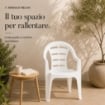 SET 6 SEDIE DA GIARDINO MOYO IN POLIPROPILENE COLORE BIANCO 54 X 56 X 81 CM