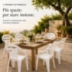 SET 6 SEDIE DA GIARDINO MOYO IN POLIPROPILENE COLORE BIANCO 54 X 56 X 81 CM