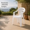 SET 6 SEDIE DA GIARDINO MOYO IN POLIPROPILENE COLORE BIANCO 54 X 56 X 81 CM