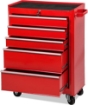 CARRELLO PORTAUTENSILI DA OFFICINA 5 CASSETTI CON RUOTE ROSSO