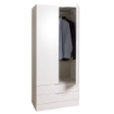 ARMADIO IN LEGNO A 2 ANTE E 2 CASSETTI COLORE BIANCO OPACO 184X81,9X46,2 CM