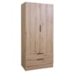ARMADIO IN LEGNO A 2 ANTE E 2 CASSETTI COLORE ROVERE ARTISAN 184X81,9X46,2 CM