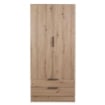 ARMADIO IN LEGNO A 2 ANTE E 2 CASSETTI COLORE ROVERE ARTISAN 184X81,9X46,2 CM