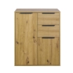 MOBILETTO BASSO IN LEGNO CON 2 ANTE E 2 CASSETTI COLORE ROVERE ARTISAN 87X72X35 CM