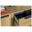 MOBILETTO BASSO IN LEGNO CON 2 ANTE E 2 CASSETTI COLORE ROVERE ARTISAN 87X72X35 CM