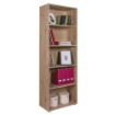 LIBRERIA IN LEGNO CON 5 RIPIANI COLORE ROVERE ARTISAN 200X68X35 CM