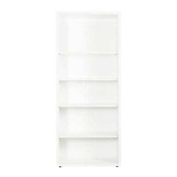 LIBRERIA IN LEGNO CON 5 RIPIANI COLORE BIANCO OPACO 200X68X35 CM