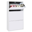 SCARPIERA IN LEGNO CON 3 ANTE A RIBALTA DOPPIA PROFONDITÀ COLORE BIANCO OPACO 119X65X24 CM