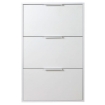 SCARPIERA IN LEGNO CON ANTE 3 A RIBALTA SLIM COLORE BIANCO OPACO 106X65X15 CM