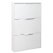 SCARPIERA IN LEGNO CON ANTE 3 A RIBALTA SLIM COLORE BIANCO OPACO 106X65X15 CM