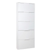 SCARPIERA IN LESGNO CON 5 ANTE A  RIBALTA SLIM COLORE BIANCO OPACO 173X65X15 CM