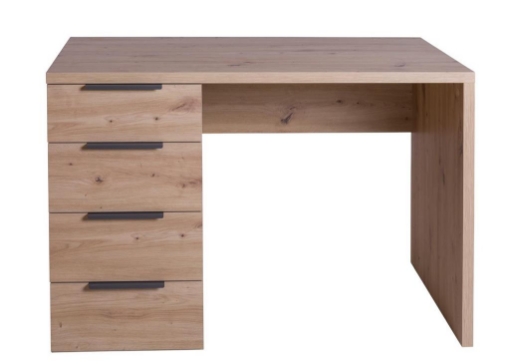 SCRIVANIA IN LEGNO CON 4 CASSETTI COLORE ROVERE ARTISAN 78X109X60 CM