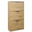 SCARPIERA IN LEGNO CON ANTE A 3 RIBALTA DOPPIA PROFONDITÀ COLORE ROVERE ARTISAN 119X65X24 CM