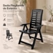 MAURY'S POLTRONA PIEGHEVOLE YUMA  IN RESINA A 5 POSIZIONI IN COLORE NERO 60 X 61 X 109 CM