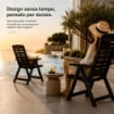 MAURY'S POLTRONA PIEGHEVOLE YUMA  IN RESINA A 5 POSIZIONI IN COLORE NERO 60 X 61 X 109 CM