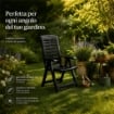 MAURY'S POLTRONA PIEGHEVOLE YUMA  IN RESINA A 5 POSIZIONI IN COLORE NERO 60 X 61 X 109 CM