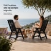 MAURY'S POLTRONA PIEGHEVOLE YUMA  IN RESINA A 5 POSIZIONI IN COLORE NERO 60 X 61 X 109 CM