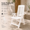 MAURY'S POLTRONA PIEGHEVOLE YUMA IN RESINA A 5 POSIZIONI IN COLORE BIANCO 60 X 61 X 109 CM