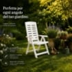 MAURY'S POLTRONA PIEGHEVOLE YUMA IN RESINA A 5 POSIZIONI IN COLORE BIANCO 60 X 61 X 109 CM