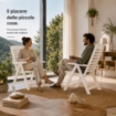 MAURY'S POLTRONA PIEGHEVOLE YUMA IN RESINA A 5 POSIZIONI IN COLORE BIANCO 60 X 61 X 109 CM