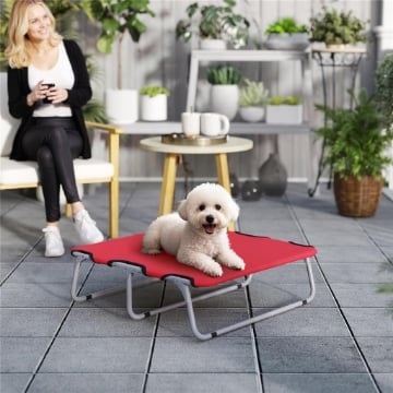 BRANDINA PER CANI PICCOLI PIEGHEVOLE PER INTERNO ED ESTERNO METALLO E TESSUTO OXFORD 71X58X20 CM ROSSO