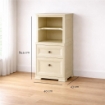 COMODINO 2 CASSETTI ANGORA 40X43X85,5 CM CON MODULO APERTO E RIPIANO – MOBILE SALVASPAZIO PER CAMERA DA LETTO E ZONA LIVING
